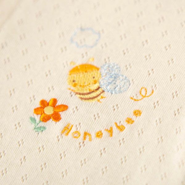 オーガニックコットン ベビー【みつばち】エリゼの半袖カバーオール 60-70