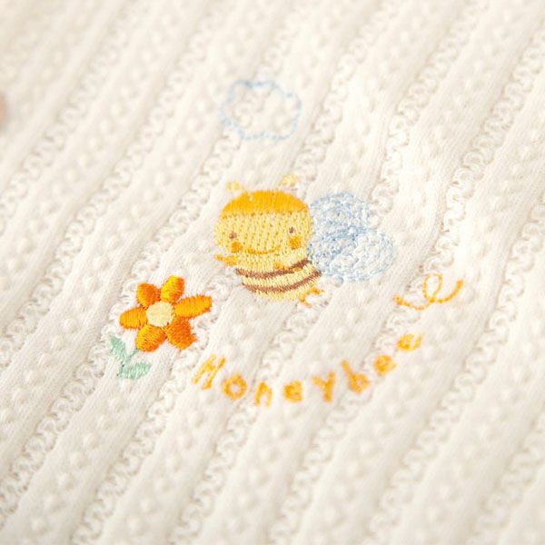 オーガニックコットン ベビー【みつばち】レーシーニットのパーカー 70-80