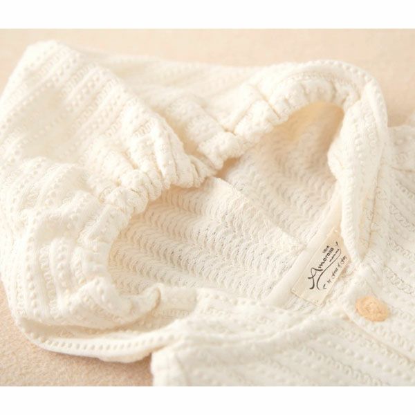 オーガニックコットン ベビー【みつばち】レーシーニットのパーカー 70-80