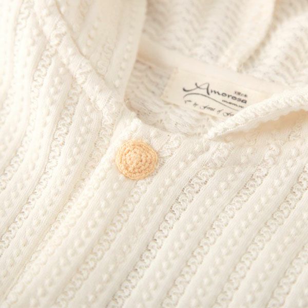 オーガニックコットン ベビー【みつばち】レーシーニットのパーカー 70-80