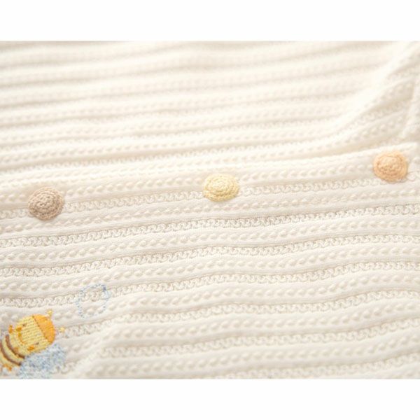 オーガニックコットン ベビー【みつばち】レーシーニットのパーカー 70-80