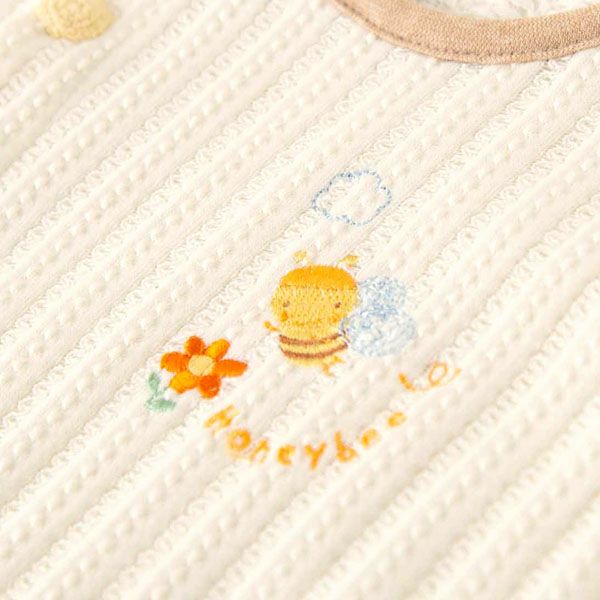 オーガニックコットン ベビー【みつばち】レーシーニットの兼用ドレス 50-70