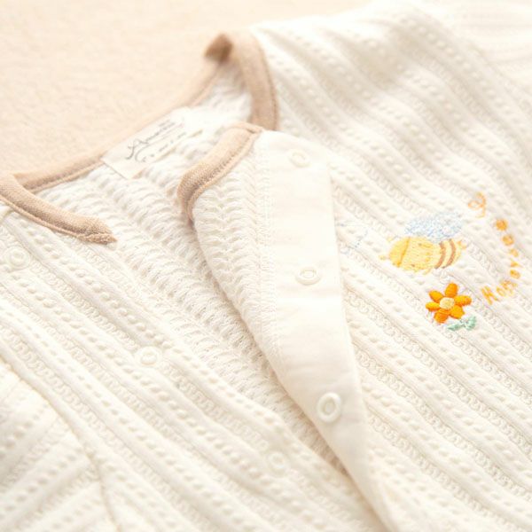 オーガニックコットン ベビー【みつばち】レーシーニットの兼用ドレス 50-70