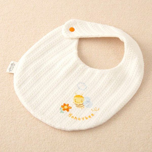 オーガニックコットン ベビー【みつばち】レーシーニットのスタイ