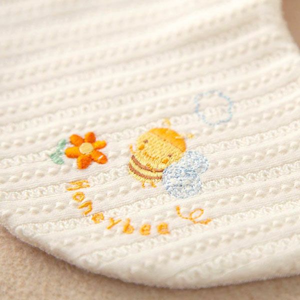 オーガニックコットン ベビー【みつばち】レーシーニットのスタイ