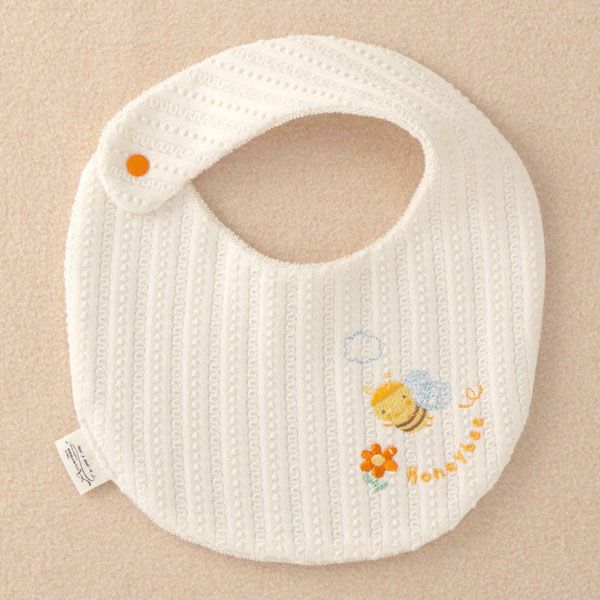 オーガニックコットン ベビー【みつばち】レーシーニットのスタイ