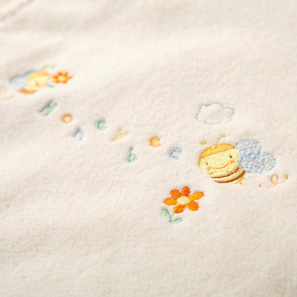 オーガニックコットン ベビー【みつばち】シャーリングパイルのアフガン 75×75