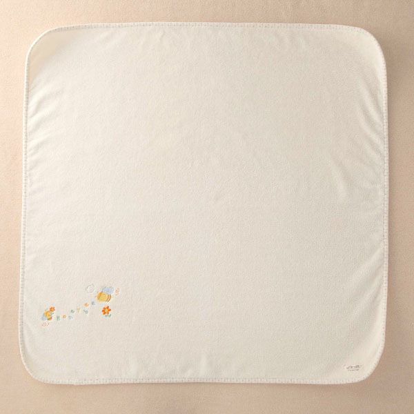 オーガニックコットン ベビー【みつばち】シャーリングパイルのアフガン 75×75