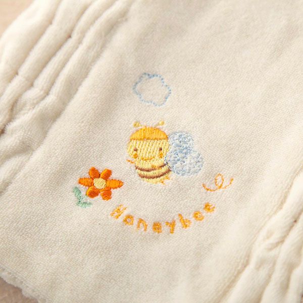 オーガニックコットン ベビー【みつばち】パイルとガーゼのはらまき
