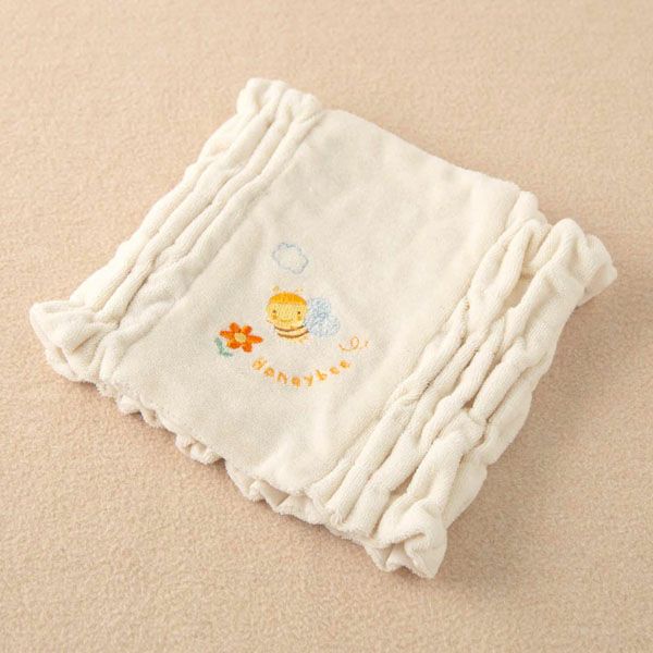 オーガニックコットン ベビー【みつばち】パイルとガーゼのはらまき