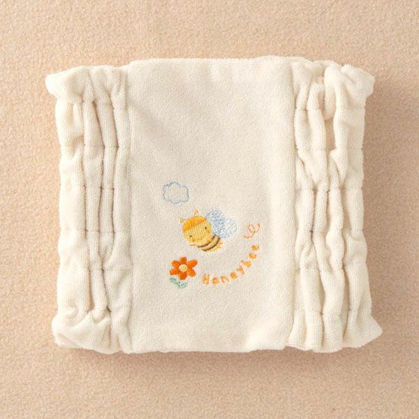 オーガニックコットン ベビー【みつばち】パイルとガーゼのはらまき