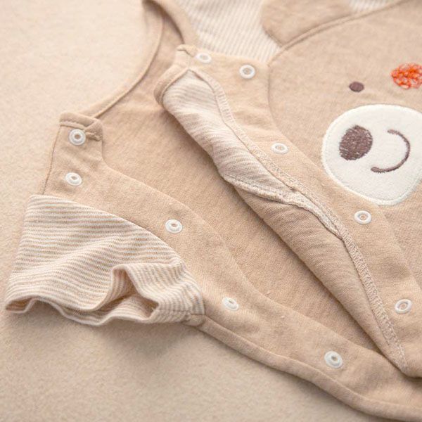 オーガニックコットン ベビー【くまのコットン】天竺半袖カバーオール 60-70