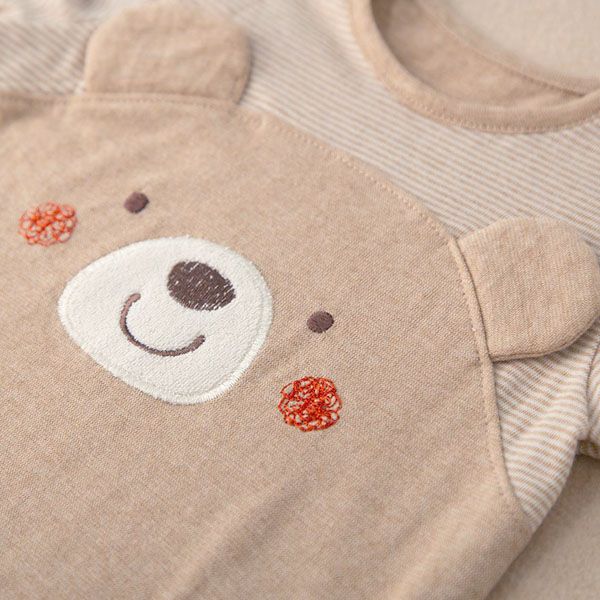 オーガニックコットン ベビー【くまのコットン】天竺半袖カバーオール 60-70