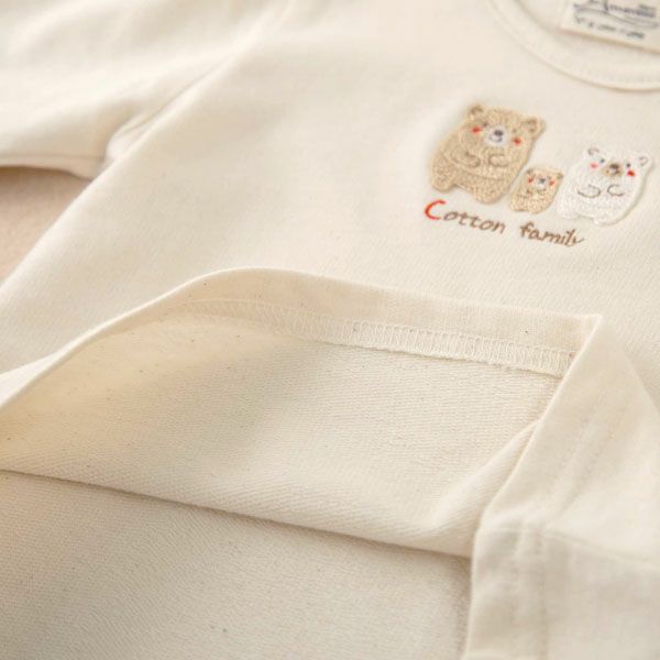 オーガニックコットン ベビー【くまのコットン】長袖Tシャツ 80