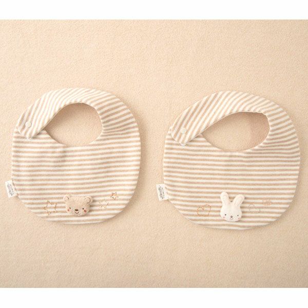 オーガニックコットン ベビー【小さな動物】スムースボーダースタイ