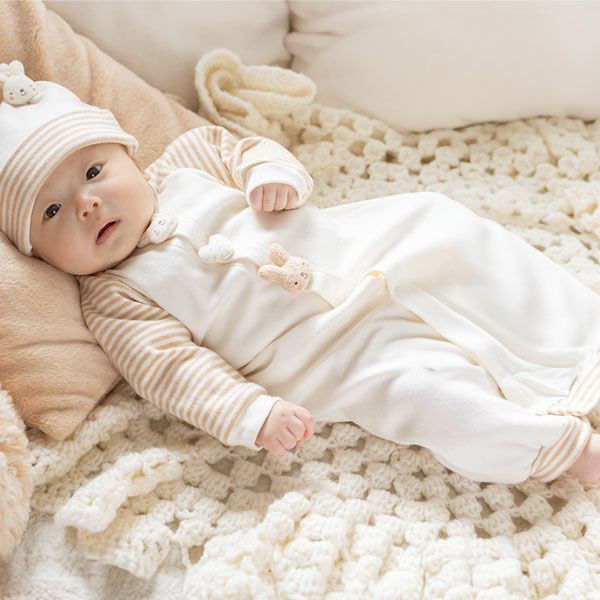 オーガニックコットン ベビー【小さな動物】スムース兼用ドレス