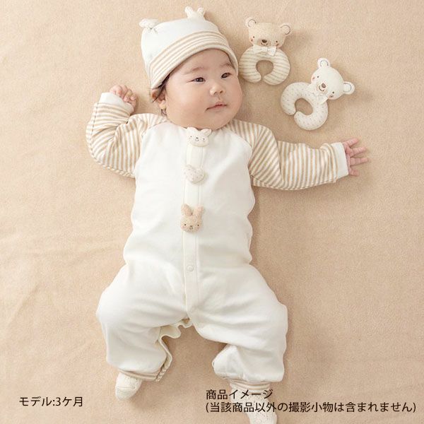 オーガニックコットン ベビー【小さな動物】スムース兼用ドレス