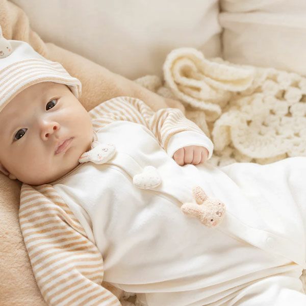 オーガニックコットン ベビー【小さな動物】スムース兼用ドレス