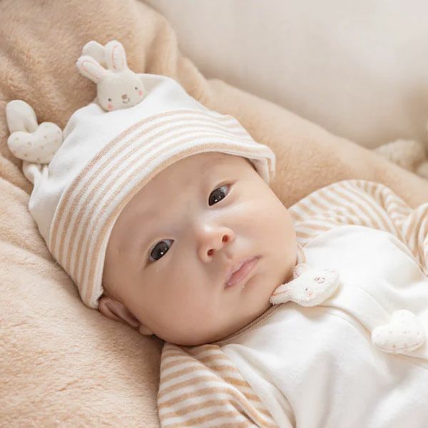 オーガニックコットン ベビー【小さな動物】スムースフード