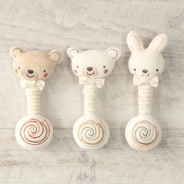 オーガニックコットン ベビー【小さな動物】ぐるぐるスティック