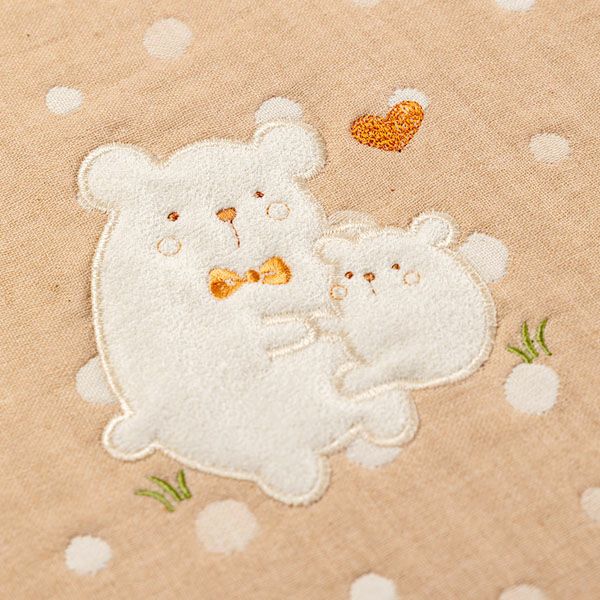 オーガニックコットン ベビー【ママだっこ】水玉5重ガーゼスリーパー