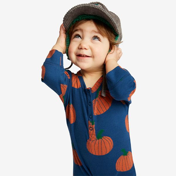 オーガニックコットン ベビーカバーオール(長袖) Pumpkins