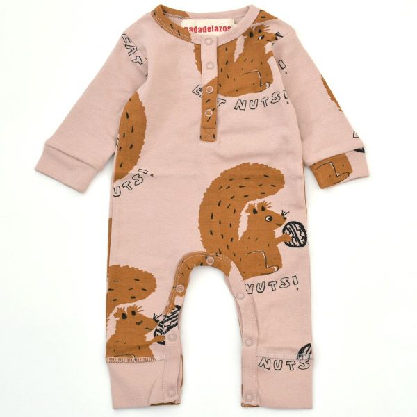 オーガニックコットン ベビーカバーオール(長袖) Squirrel