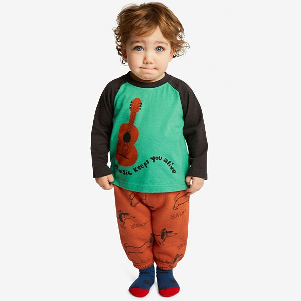 オーガニックコットン ベビーTシャツ(長袖) Music Keeps You Alive