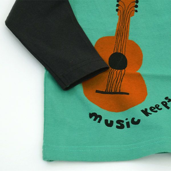 オーガニックコットン ベビーTシャツ(長袖) Music Keeps You Alive