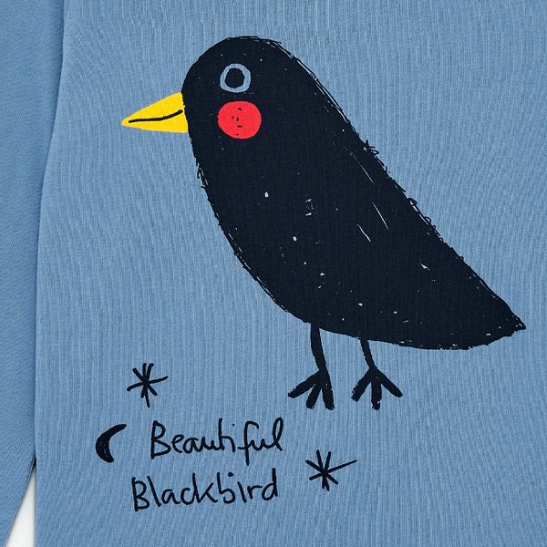 オーガニックコットン キッズTシャツ(長袖) Little Black Bird