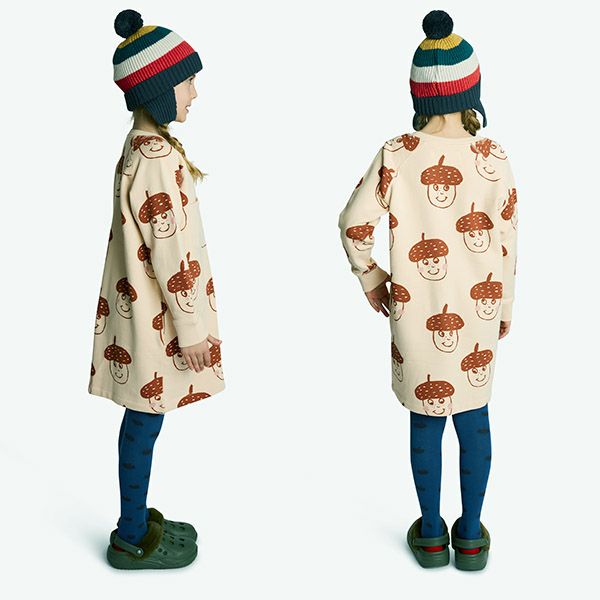 オーガニックコットン キッズ 裏起毛ワンピース(長袖) Acorns