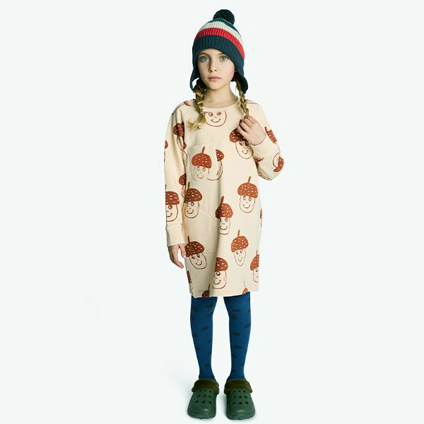 オーガニックコットン キッズ 裏起毛ワンピース(長袖) Acorns