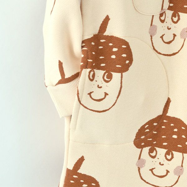 オーガニックコットン キッズ 裏起毛ワンピース(長袖) Acorns