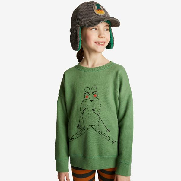 オーガニックコットン キッズ 裏起毛スウェットシャツ(長袖) Sking Bear