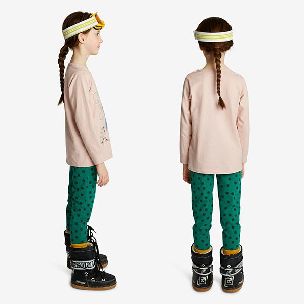 オーガニックコットン キッズスリムパンツMinidots