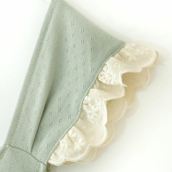 オーガニックコットン レースキャミソール（パッドポケット無） forest