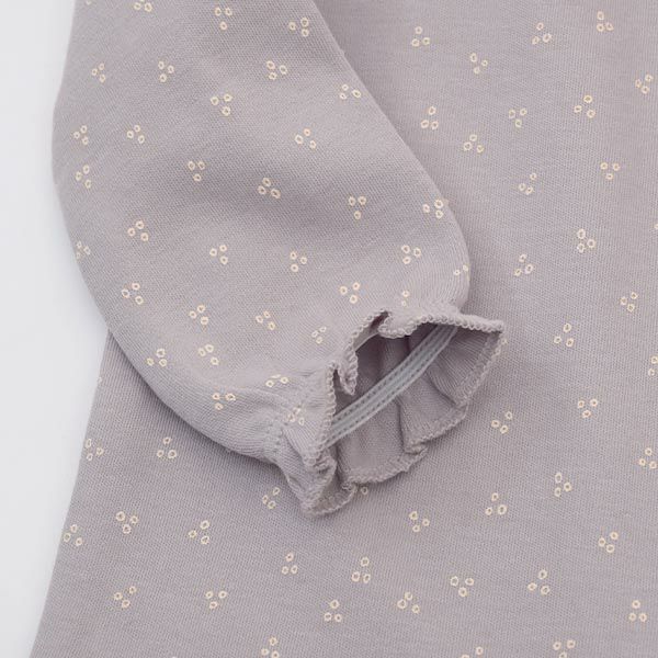 オーガニックコットン ベビーラッフルボディスーツ(長袖)