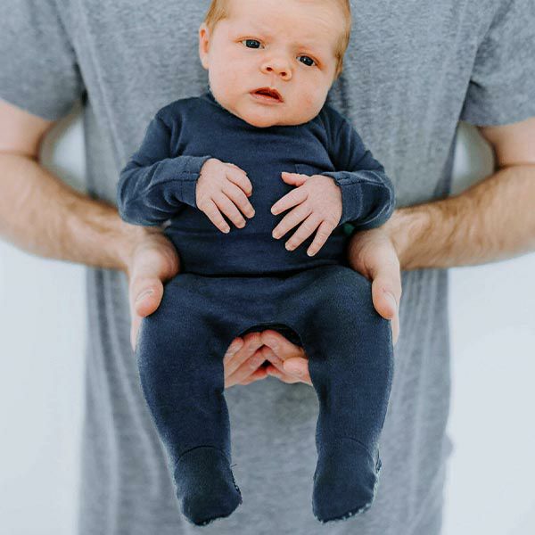 オーガニックコットン ベビーモックネック足つきカバーオール（長袖）