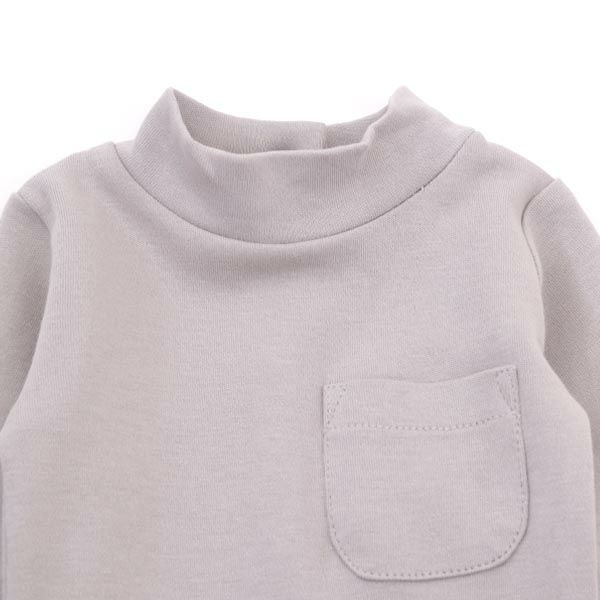 オーガニックコットン ベビーモックネック足つきカバーオール（長袖）