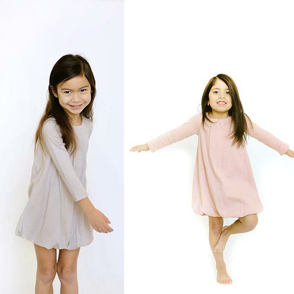 オーガニックコットン キッズバブルドレス（長袖）
