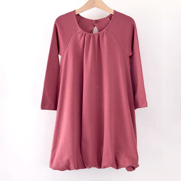 オーガニックコットン キッズバブルドレス（長袖）