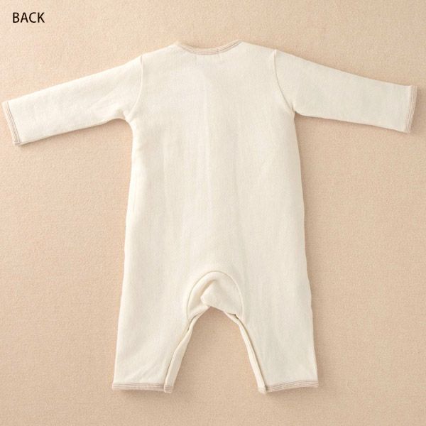 オーガニックコットン ベビー【ママだっこ】接結フライスカバーオール
