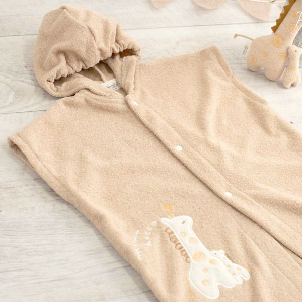 オーガニックコットン ベビー【ママだっこ】パイルロングパスポンチョ
