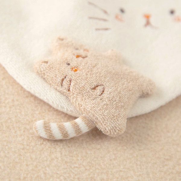 オーガニックコットン ベビー【ママだっこ】パイルと天竺のスタイねこ