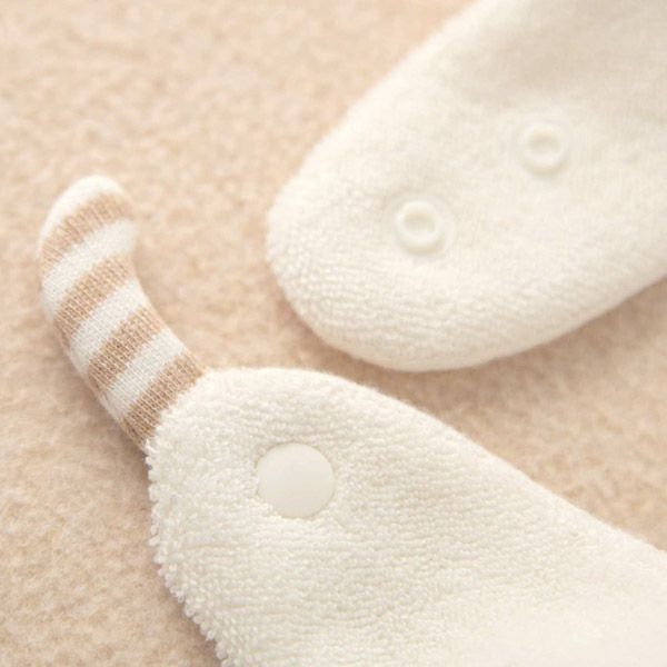 オーガニックコットン ベビー【ママだっこ】パイルと天竺のスタイねこ