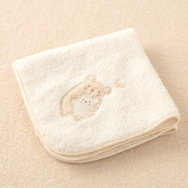 オーガニックコットン ベビー【ママだっこ】パイルハンカチ くま