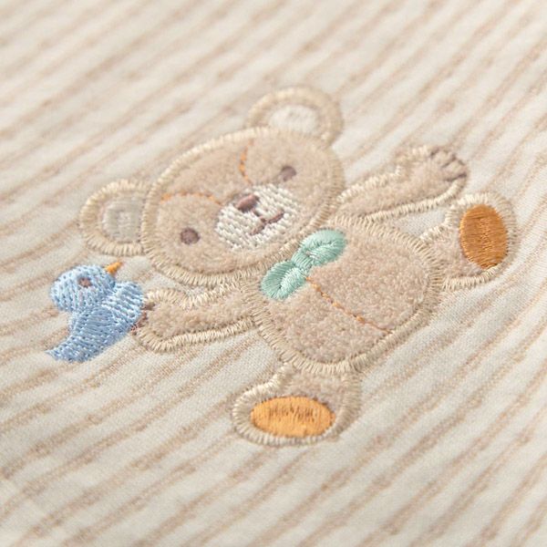 オーガニックコットン ベビー【幸せの青い鳥】接結ドットボーダーのパーカー