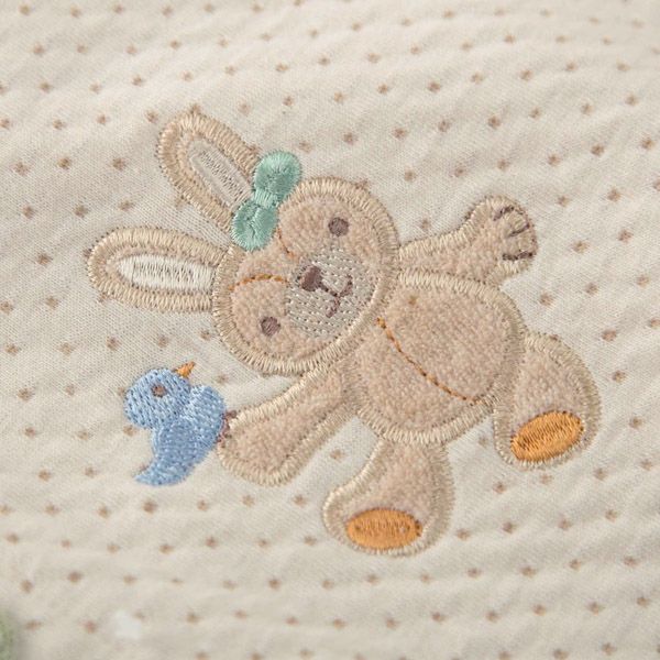 オーガニックコットン ベビー【幸せの青い鳥】接結ドットボーダーのパーカー