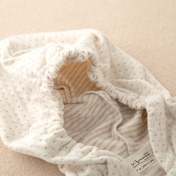 オーガニックコットン ベビー【幸せの青い鳥】接結ドットボーダーのパーカー