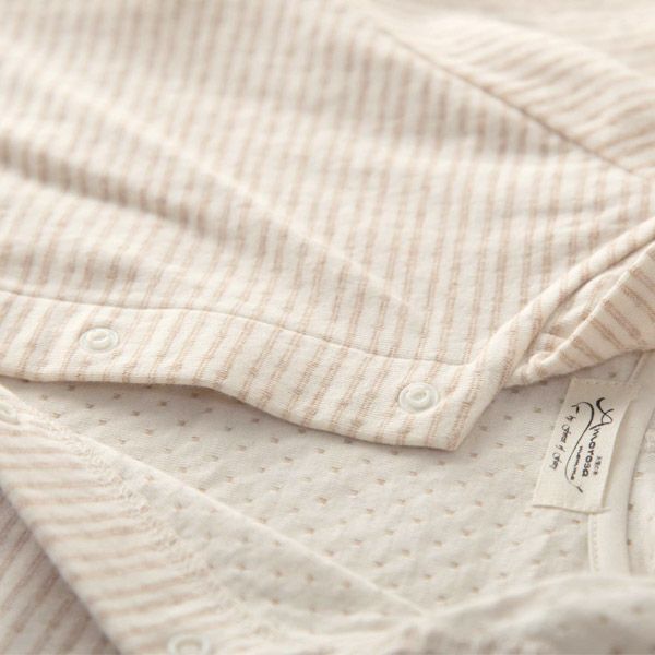 オーガニックコットン ベビー【幸せの青い鳥】接結ドットボーダーのパーカー